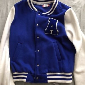 Blue/white letterman jacket