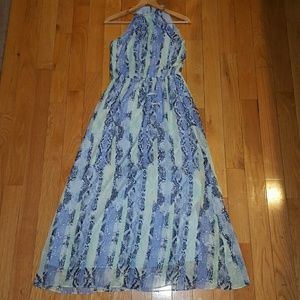 Blue and Green Maxi w/ Gold Chain