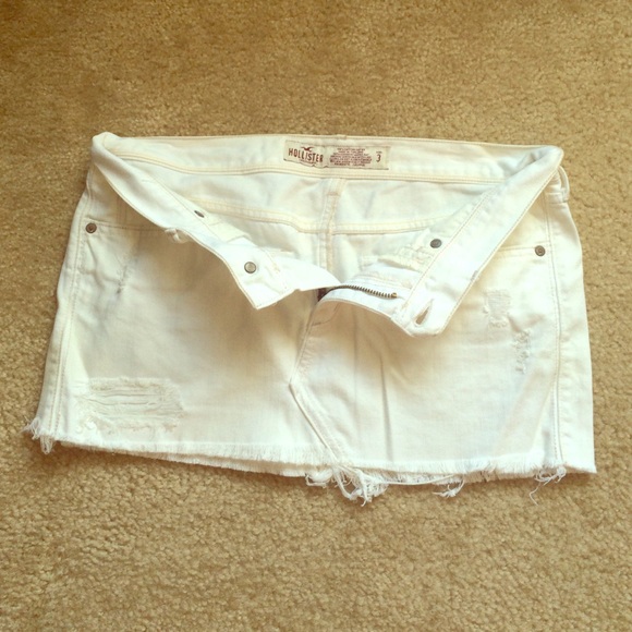 Hollister white Jean skirt