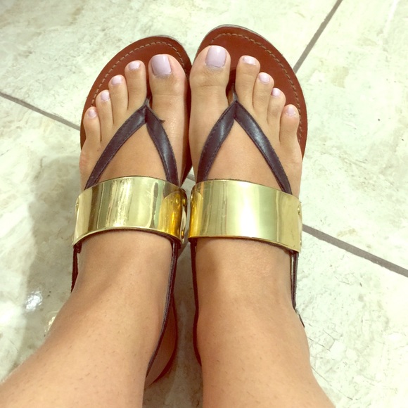 Steve Madden sandals with gold buckle