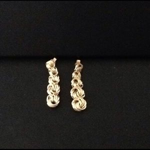Solid 14k gold charm link dangle earrings. SALE!