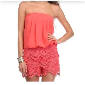 •Coral Romper•