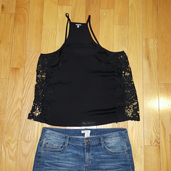 NWOT Black Lace Racer Back