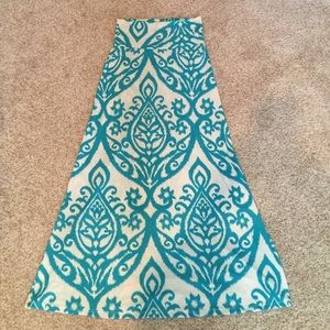 Aqua Damask Boutique Maxi Skirt