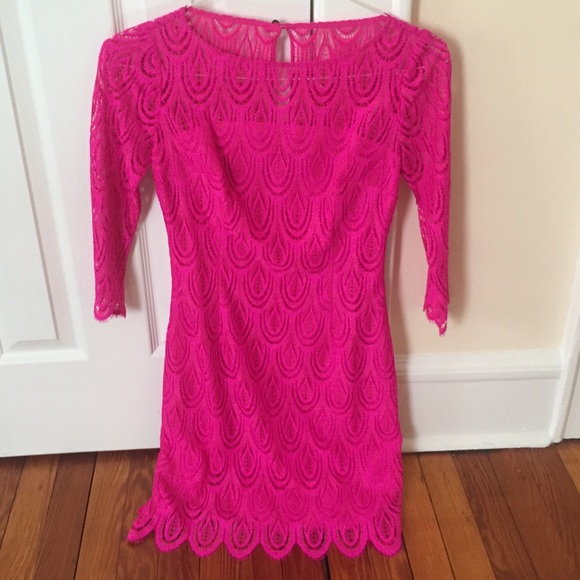 Hera Dress Magenta Two Toned Lace - NWOT