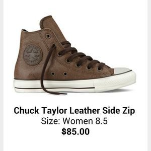 Chuck Taylor Leather Side Zip Shoes