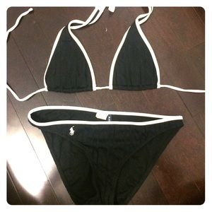 Ralph Lauren polo black and white bathing suit