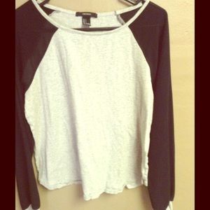 Grey and mesh baseball tee.