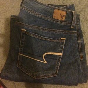 Dark blue American Eagle jeans. Size 12.