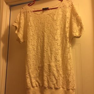white lace shirt