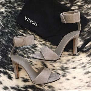 VINCE Gita high heel suede sandals 8.5