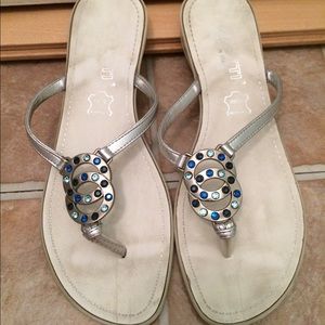 European White Flip Flops