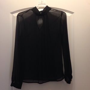 Long sleeve sheer black top