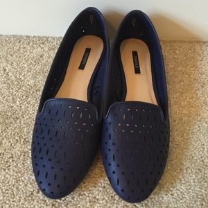 Faux leather flats