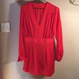 Red long sleeve romper