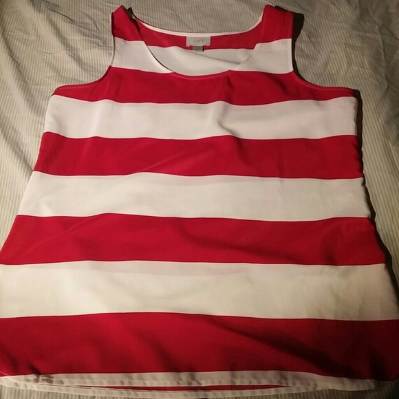Red and White Silky Blouse - price not firm