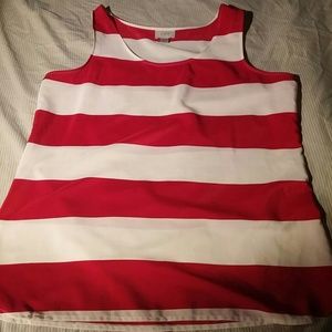 Red and White Silky Blouse - price not firm