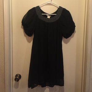 Black dress with silver collar