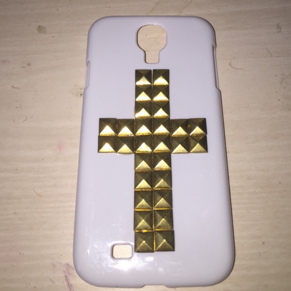 samsung galaxy s4 white stud cross case