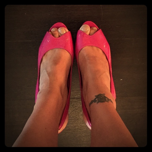 Pink sling back sexy pumps