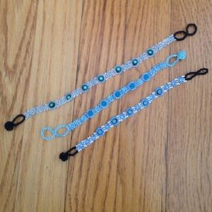 Blue & Green Beaded Anklets / Bracelets, 3