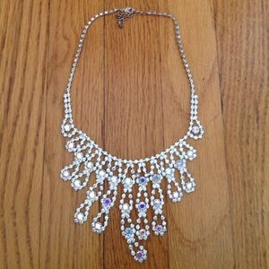 Costume Crystal Drop Necklace. CZ. Fun.