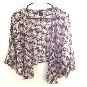 Floral crop kimono