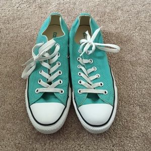 Turquoise Converse shoes