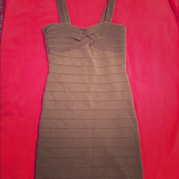 Gold Bebe bodycon dress