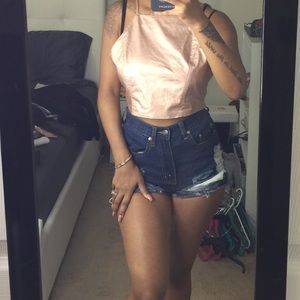 Rose gold halter top