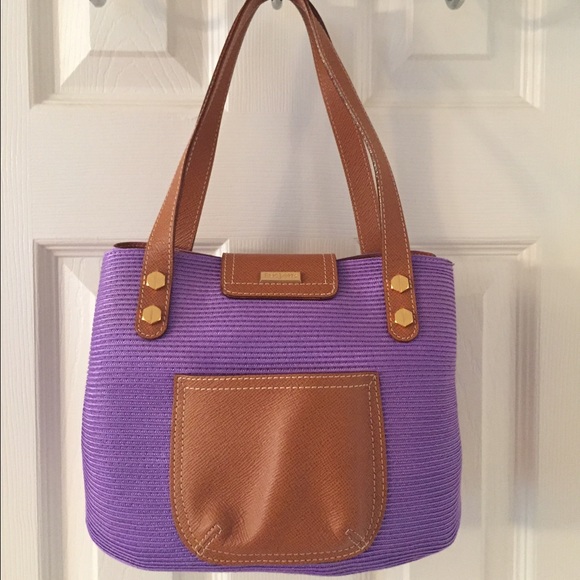 Eric Javitz Handbags - 🎉HP Eric Javitz Purple Brown Leather Woven Tote