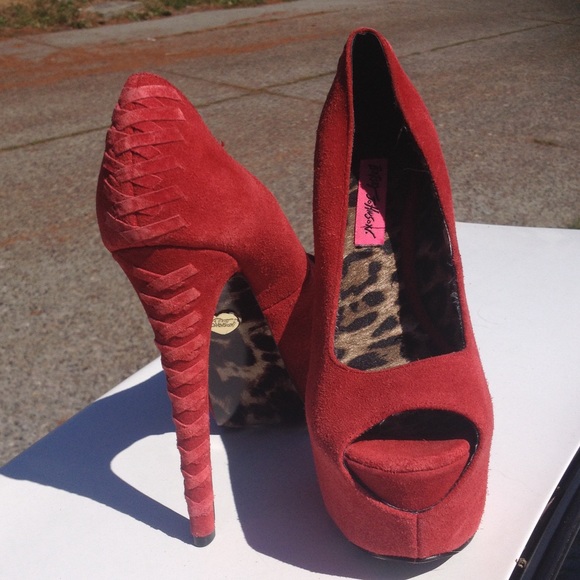 Betsey Johnson red heels size 6.5