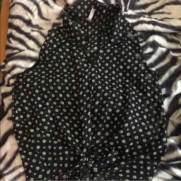 Black see through blouse