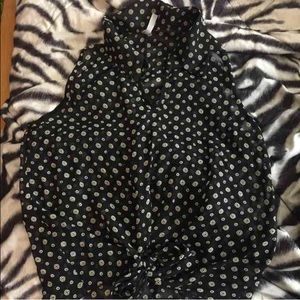 Black see through blouse