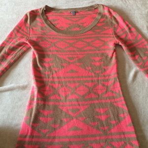 Charlotte Russe Long Aztech Print Sweater