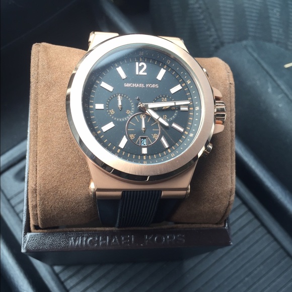 Black and gold Michael kors watch