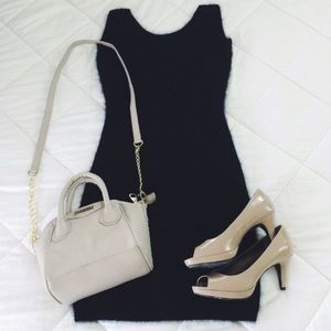 Luxurious Black Angora Sweater Dress