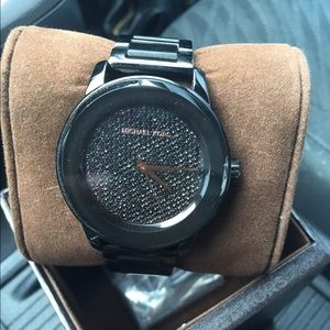 Black with sparkly face Michael kors watch
