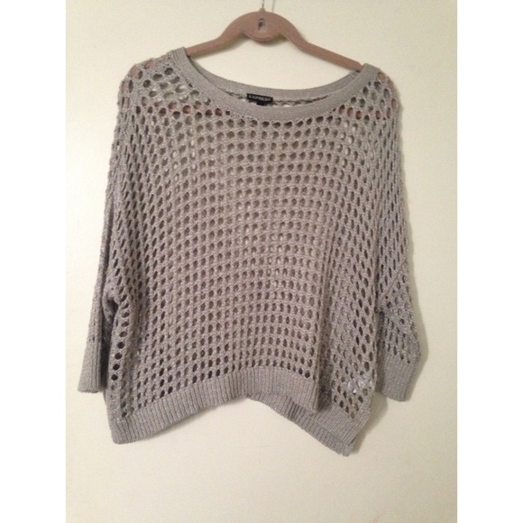 Express Tops - EXPRESS: Silver Net Top