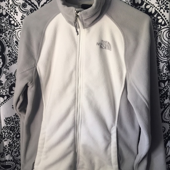 The North Face Outerwear - NORTH FACE grey and white fleece