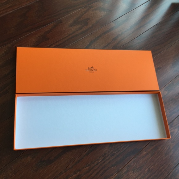 Hermes tie box, gift bag, and ribbon