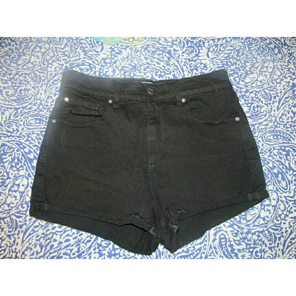 High waisted black shorts