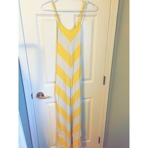 Yellow and white maxi dress