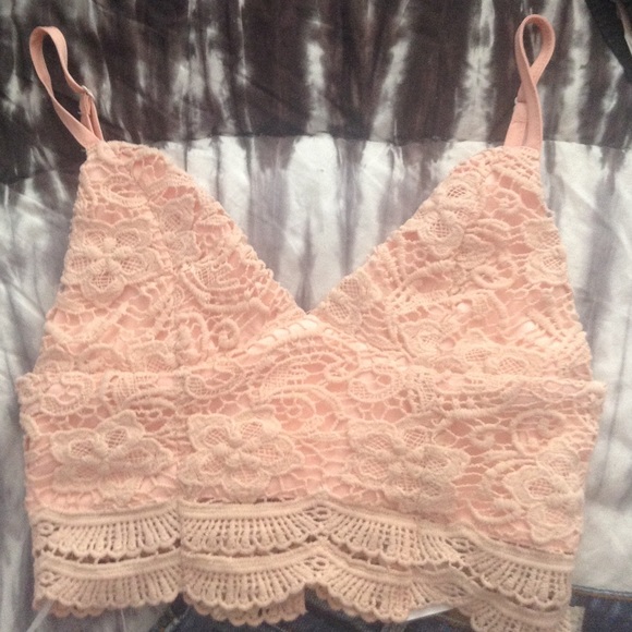 NWT LF blush pink woven bralette top