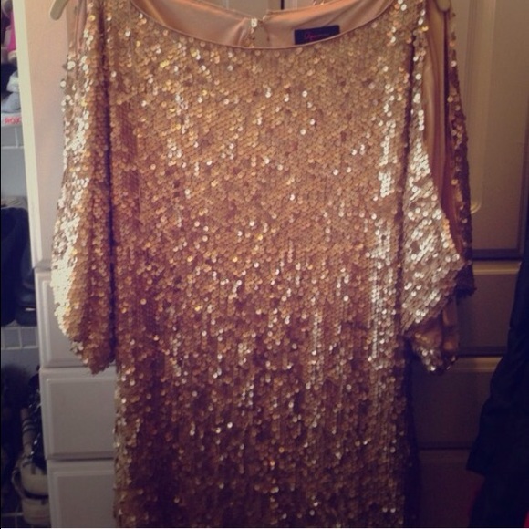 Gold Sequin Cocktail Dress