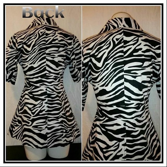 Black and white zebra print jacket. - Picture 3 of 3