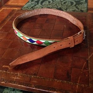 Hand sewn tribal belt