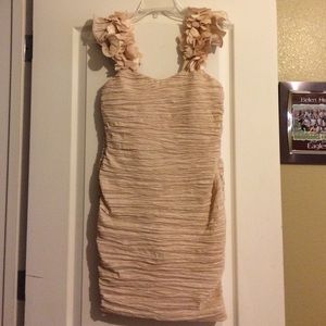 Champagne Ruffle Dress