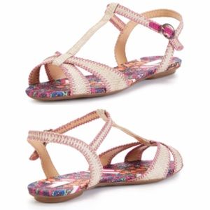 🌺 SCHUTZ for Anthropologie Floral T-strap Sandals