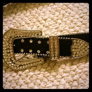 Black rhinestone belt